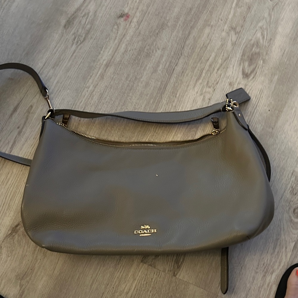 Coach Taupe Leather Shoulder Bag
